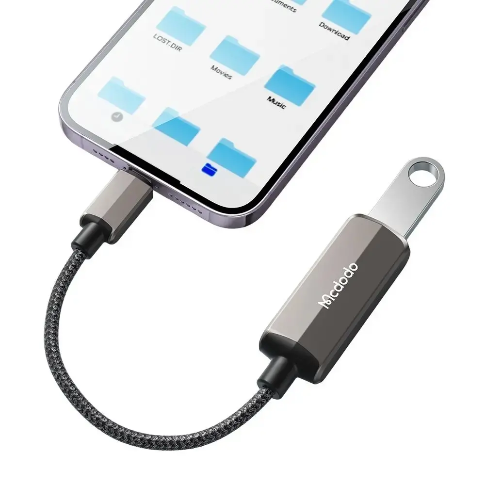 MCDODO CA-2690 2İN 1 LİGHTNİNG TO USB-A 3.0 + LİGHTNİNG ŞARJ DESTEĞİ VE VERİ AKTARIM CİHAZI - KOYU GRİ - Görsel 5