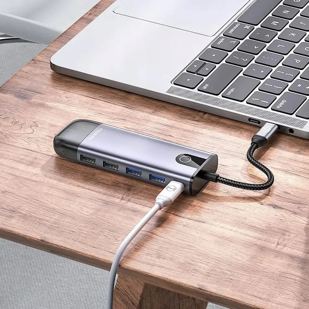 MCDODO HU-7420 10İN1 TYPE-C GİGABİT LAN + HDMI + MACBOOK + VGA ÇOKLAYICI ADAPTÖR - GRİ - Görsel 7