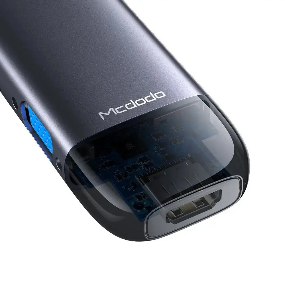 MCDODO HU-7420 10İN1 TYPE-C GİGABİT LAN + HDMI + MACBOOK + VGA ÇOKLAYICI ADAPTÖR - GRİ - Görsel 3