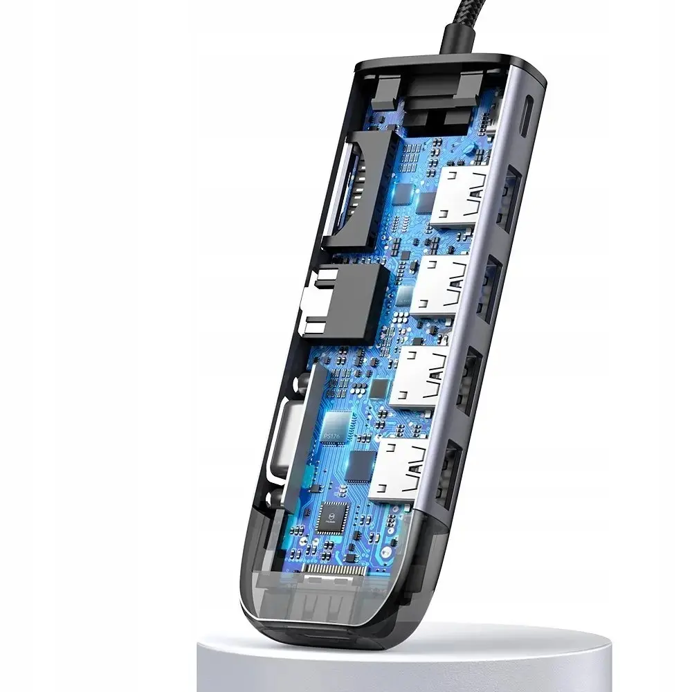 MCDODO HU-7420 10İN1 TYPE-C GİGABİT LAN + HDMI + MACBOOK + VGA ÇOKLAYICI ADAPTÖR - GRİ - Görsel 4