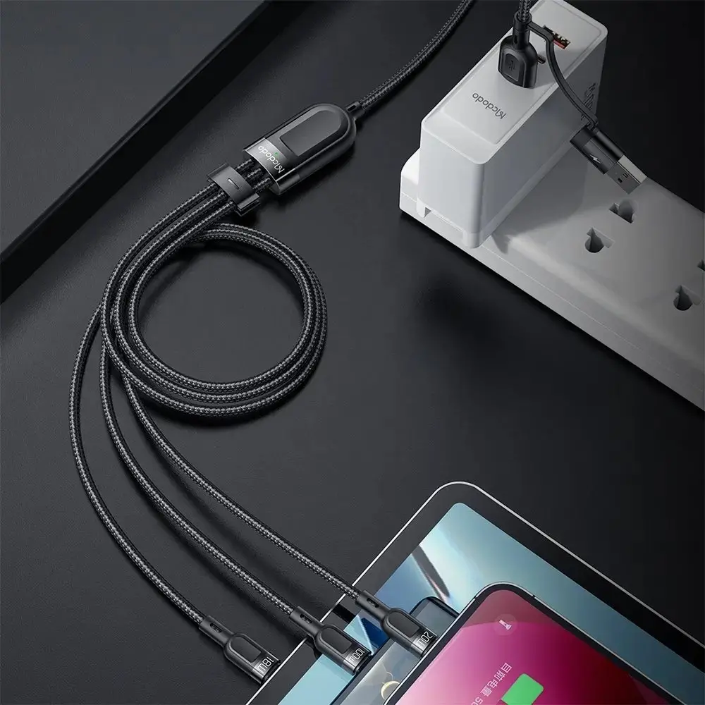 MCDODO CA-8800 2 İN 3 100W USB-A/C - LİGHTNİNG+MİCRO+TYPE-C SÜPER HIZLI ŞARJ VE VERİ KABLOSU 1.2 M - Görsel 5