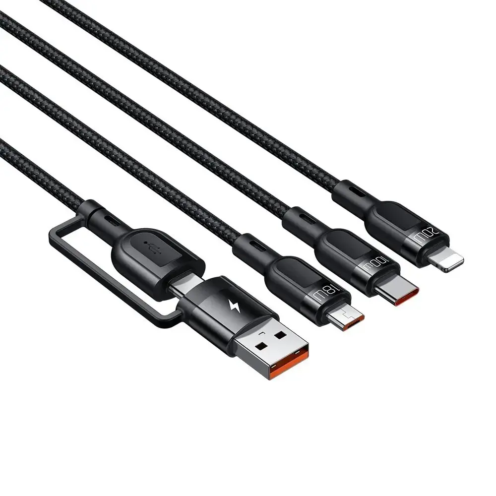 MCDODO CA-8800 2 İN 3 100W USB-A/C - LİGHTNİNG+MİCRO+TYPE-C SÜPER HIZLI ŞARJ VE VERİ KABLOSU 1.2 M - Görsel 3