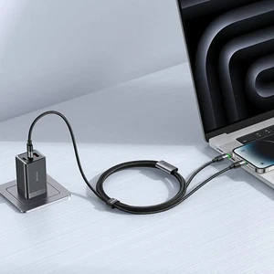 Mcdodo CA-6700 2'si 1 Arada 100W Type-C to Type-C ve Lightning Şarj Kablosu 1.5M - Görsel 2