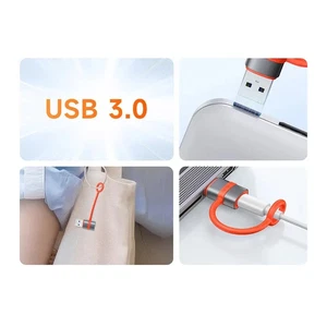 Mcdodo OT-3800 USB-C to USB-A 3.0 Adaptörü Silikon Kancalı Siyah - Görsel 5