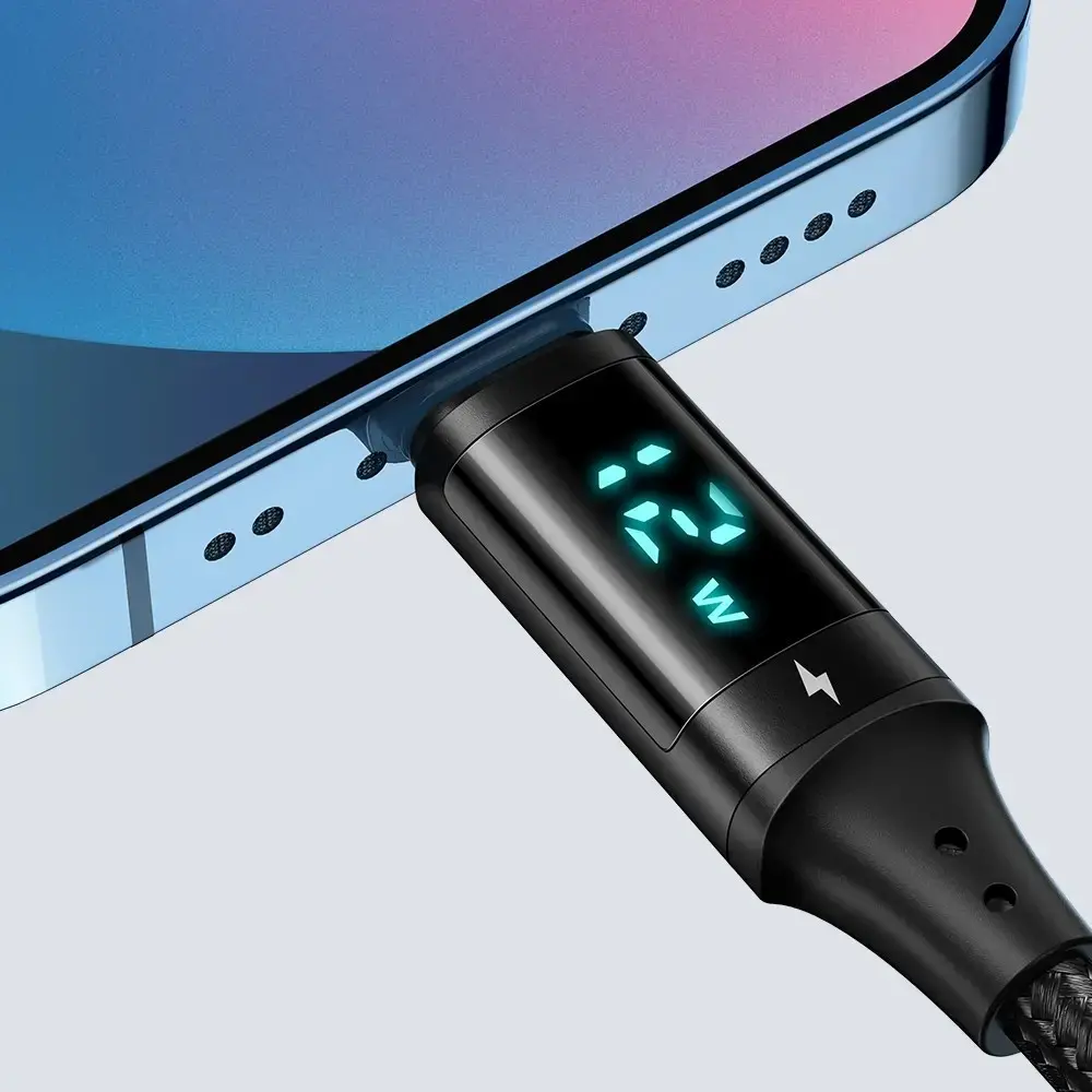 MCDODO CA-1060 DİJİTAL EKRANLI USB-A TO LİGHTNİNG HIZLI DATA-ŞARJ KABLOSU 3A 1.2M - Görsel 3