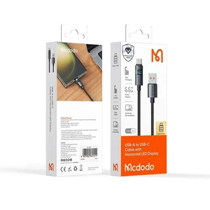 Mcdodo CA-6520 Usb-A To Type-c Kablosu Yatay Led Ekranlı Siyah - Görsel 9
