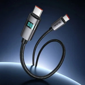 Mcdodo CA-5610 100w Type-c to Type-c Kablo Yatay Led Ekranlı Siyah - Görsel 1