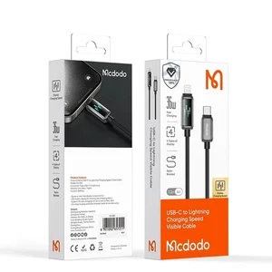 Mcdodo CA-2630 36w Type-c To Lıghtning Şarj Hız Göstergeli Şarj Ve Data Kablosu- 1.2m Siyah - Görsel 6