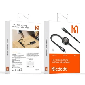 Mcdodo CA-5680 36w 1 Lightning Ve 1 Watch Kablosuz Şarj Kablosu- Siyah - Görsel 3