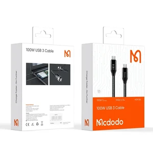 Mcdodo CA-7132 Type-c to Type-c USB 3 100w Data Aktarım Ve Şarj Kablosu 1.2m - Siyah - Görsel 5