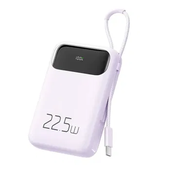 Mcdodo MC-3245 22.5W PD+QC 10000 mAh Powerbank & Type-C Şarj Kablosu  Mor Resim