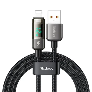Mcdodo CA-3620 Dijital Ekranlı Usb-ATo Lightning Şarj & Data Kablosu - Siyah 1.2m - Görsel 1
