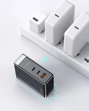 Mcdodo CH-8101 100w GaN Serisi 3 Port Başlıklı 1xusb 2xtype-c Girişli Universal Şarj Adaptörü- Siyah - Görsel 4