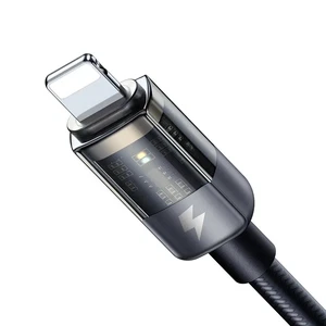 Mcdodo CA-3140 Usb-A To Lightning Led Işıklı Power Off 3a Hızlı Data/şarj Kablosu 1.2m - Siyah - Görsel 3