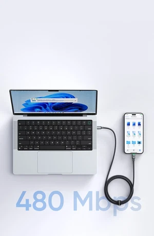 Mcdodo CA-6870 Type-c Type-c 60W PD Hızlı Şarj  E-Marker Çipli Easy Series Örgü Kablo Siyah 1.2m - Görsel 2