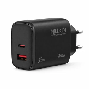 Nillkin NL-35W 35W GaN Type-C + USB-A Hızlı Şarj Adaptörü Siyah - Görsel 1