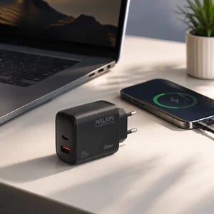 Nillkin NL-35W 35W GaN Type-C + USB-A Hızlı Şarj Adaptörü Siyah - Görsel 5