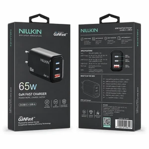 Nillkin NL-65W 65W GaN 2xType-C + USB-A Hızlı Şarj Adaptörü Siyah - Görsel 7