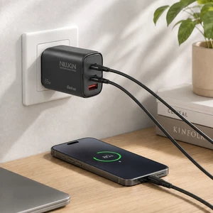 Nillkin NL-65W 65W GaN 2xType-C + USB-A Hızlı Şarj Adaptörü Siyah - Görsel 4