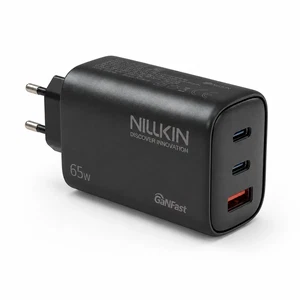 Nillkin NL-65W 65W GaN 2xType-C + USB-A Hızlı Şarj Adaptörü Siyah - Görsel 2