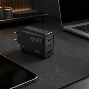 Nillkin NL-65W 65W GaN 2xType-C + USB-A Hızlı Şarj Adaptörü Siyah - Görsel 6