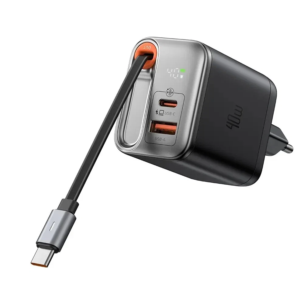 Mcdodo CH-4281 40W GaN Şarj Adaptörü Dahili Geri Çekilebilir Kablolu - Görsel 2