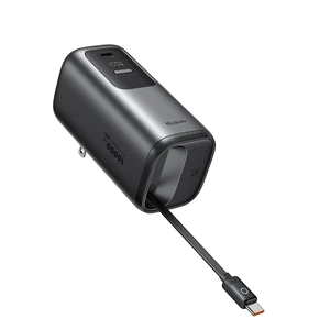 Mcdodo MC-8501 FreeGo 45W 3'ü 1 Arada 10000mAh Dahili Geri Çekilebilir Type-C Kablo, AC Prize Takılabilir Şarj Adaptörlü Powerbank Siyah(Universial Priz Uçları) - Görsel 13