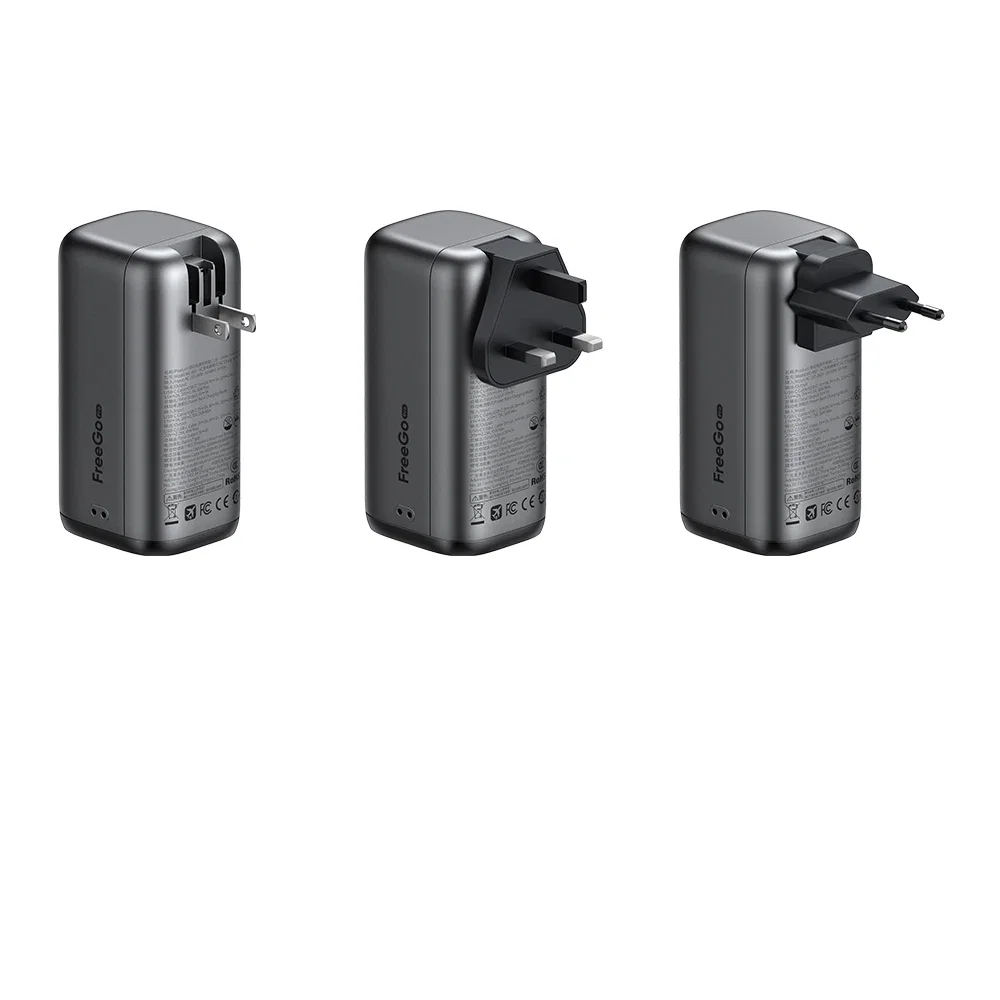 Mcdodo MC-8501 FreeGo 45W 3'ü 1 Arada 10000mAh Dahili Geri Çekilebilir Type-C Kablo, AC Prize Takılabilir Şarj Adaptörlü Powerbank Siyah(Universial Priz Uçları) - Görsel 4