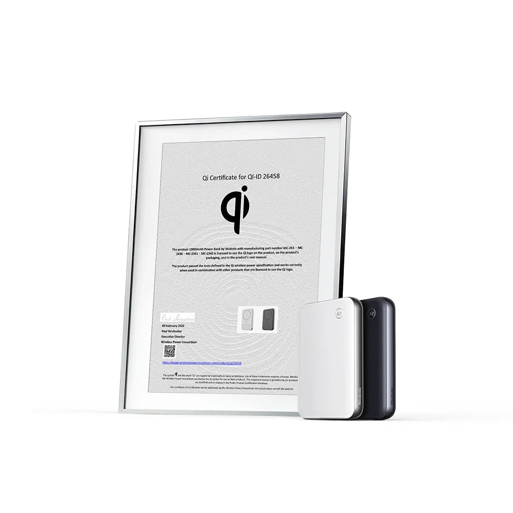 Mcdodo MC-2431 MetaAir Qi2.2 25W 10000mAh 35W Ultra İnce Metal Manyetik Kablosuz Powerbank Siyah - Görsel 4