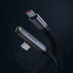 Mcdodo CA-3361 65W PD Type-C to Type-C Ultra İnce Örgülü Şarj ve Data L Kablo 1.8m - Görsel 2