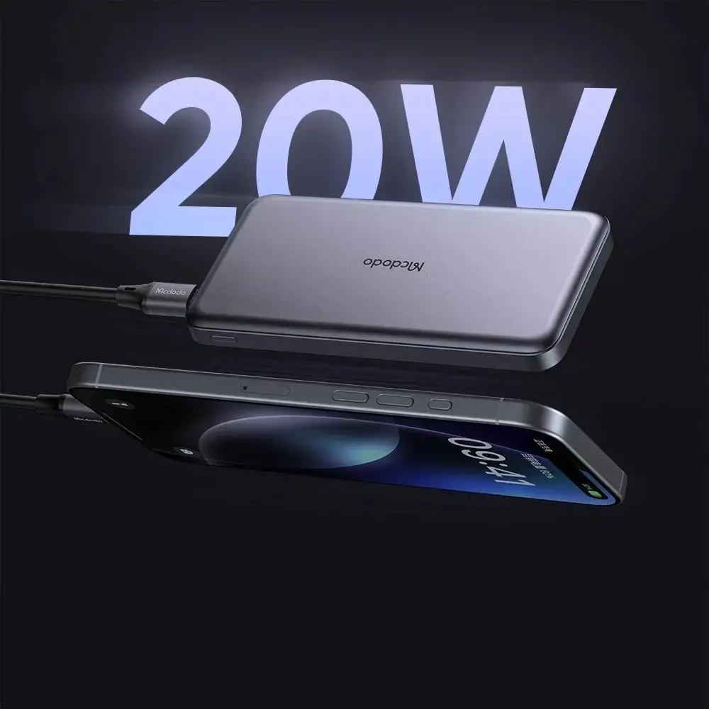 MCDODO MC-3781 20W 10.000MAH METAL ULTRA İNCE POWERBANK- SİYAH - Görsel 6