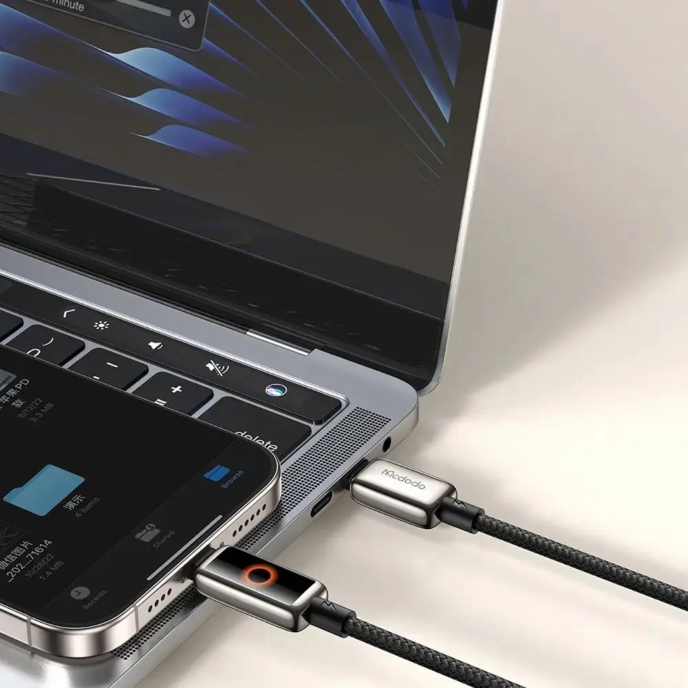 MCDODO CA-6670 1.2M USB-C TO LIGHTNİNG NEFES ALAN IŞIK GÖSTERGELİ 36 W PREMİUM KABLO - Görsel 8