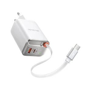Mcdodo CH-4103 Freego 67w GaN Hızlı   Dahili Geri Sarılabilir Type-c Kablolu Şarj Cihazı Beyaz - Görsel 7