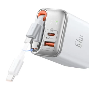 Mcdodo CH-4103 Freego 67w GaN Hızlı   Dahili Geri Sarılabilir Type-c Kablolu Şarj Cihazı Beyaz - Görsel 1