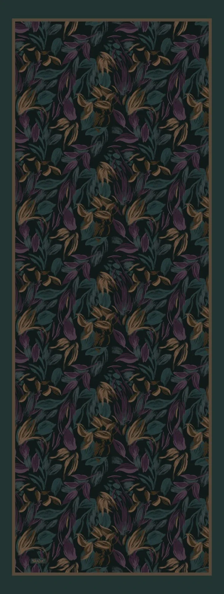 Brada Atelier Handmade Şal – Mürdüm Bordo Yaprak Desenli - Görsel 2