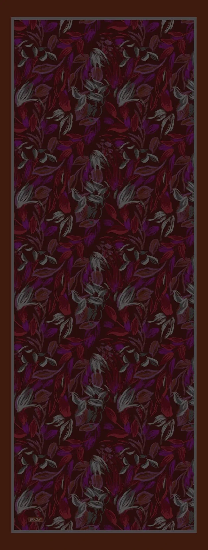 Brada Atelier Handmade Şal – Mürdüm Bordo Yaprak Desenli - Görsel 2