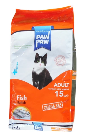 PAW PAW BALIKLI KEDİ MAMASI 15 KG - Görsel 1