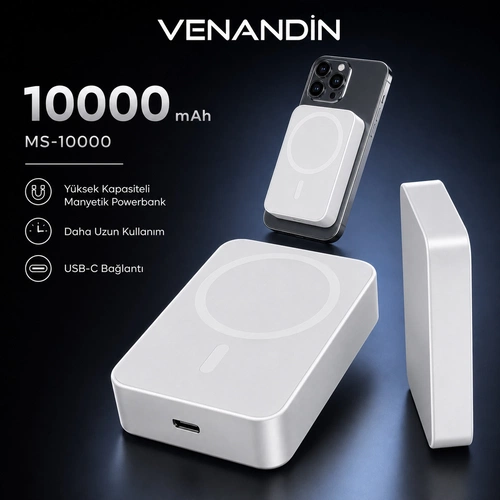 VENANDİN MS-10000 MAGSAFE POWERBANK 10000mAh - Görsel 2