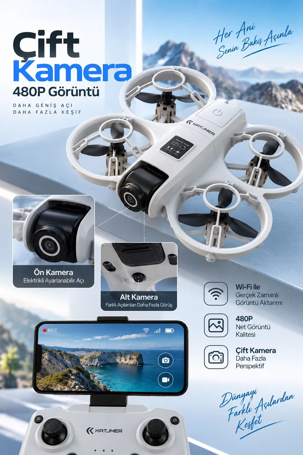 KATJMER S11 NEO MİNİ FLY DRONE - Görsel 2