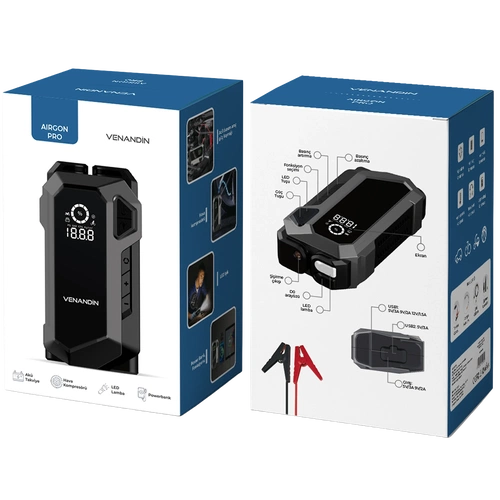 VENANDİN ACARG-002 AirgonPro KABLOSUZ AKÜ TAKVİYE & KOMPRESÖR - Görsel 5