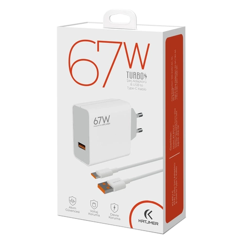 KATJMER KJ-67U-C USB'Lİ 67W ŞARJ ADAPTÖRÜ VE TYPE-C KABLO - Görsel 4