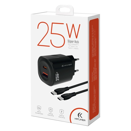 KATJMER KJ-25P-CC PD 25W ŞARJ ADAPTÖRÜ VE TYPE-C TO TYPE-C KABLO - Görsel 4