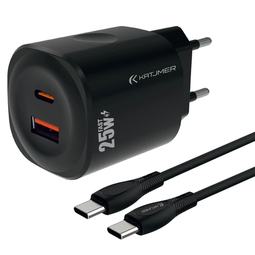 KATJMER KJ-25P-CC PD 25W ŞARJ ADAPTÖRÜ VE TYPE-C TO TYPE-C KABLO - Görsel 1