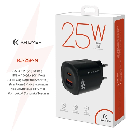 KATJMER KJ-25P-N PD 25W ŞARJ ADAPTÖRÜ - Görsel 2