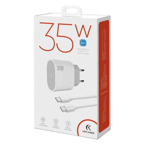 KATJMER KJ-35PG-CC GAN 35W PD ŞARJ ADAPTÖRÜ VE TYPE-C TO TYPE-C KABLO - Görsel 3