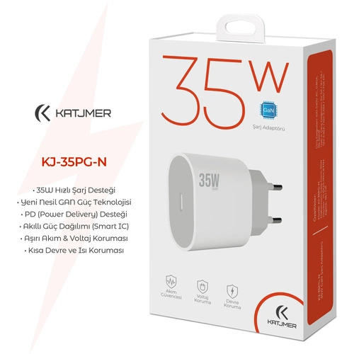 KATJMER KJ-35PG-N GAN PD 35W ŞARJ ADAPTÖRÜ - Görsel 2