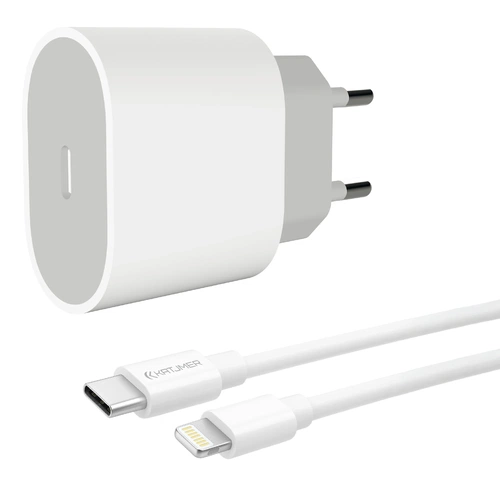 KATJMER KJ-20P-CL PD 20W ŞARJ ADAPTÖRÜ VE TYPE-C TO LİGHTNİNG KABLO - Görsel 1