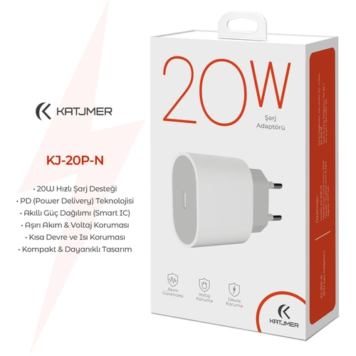 KATJMER KJ-20P-N PD 20W ŞARJ ADAPTÖRÜ - Görsel 2