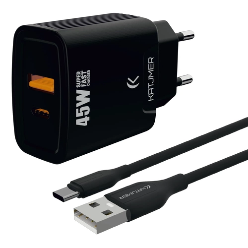 KATJMER KJ-45UP-C USB-PD 45W ŞARJ ADAPTÖRÜ VE TYPE-C KABLO - Görsel 1