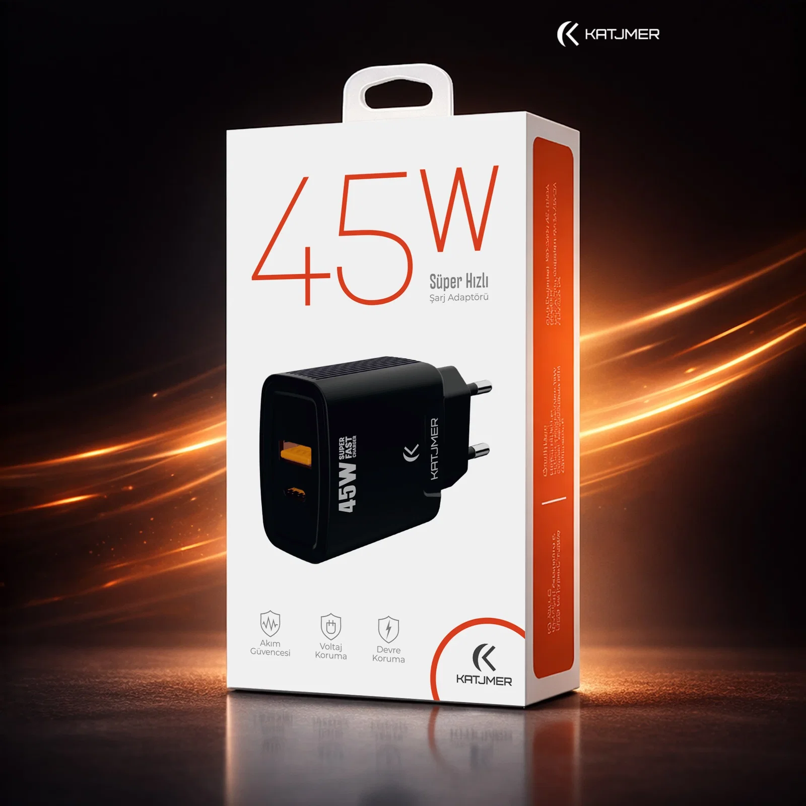 KATJMER KJ-45UP-N USB-PD 45W ŞARJ ADAPTÖRÜ - Görsel 3